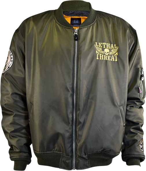 LETHAL THREAT Bombs Away Jacket - Green - Large JT84030L