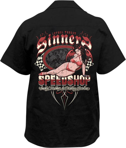 LETHAL THREAT Sinners Speedshop Shirt - Black - Large HW50215L