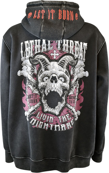 LETHAL THREAT Livin' the Nightmare Hoodie - Black - XL HD84065XL