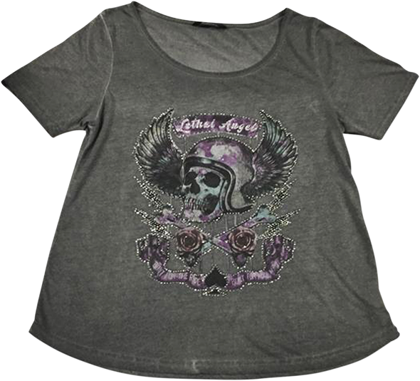 LETHAL THREAT Women's Sinwheels T-Shirt - Gray - Medium LA20613M