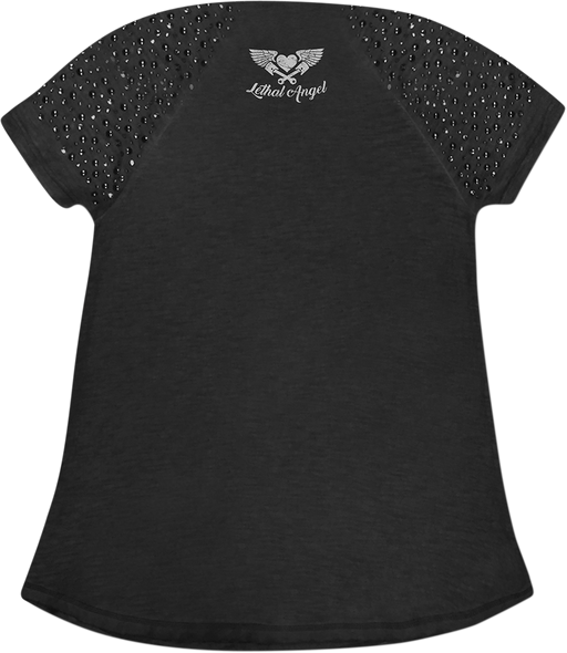 LETHAL THREAT Women's Lethal Angel Bike T-Shirt - Black - Large LA20674L