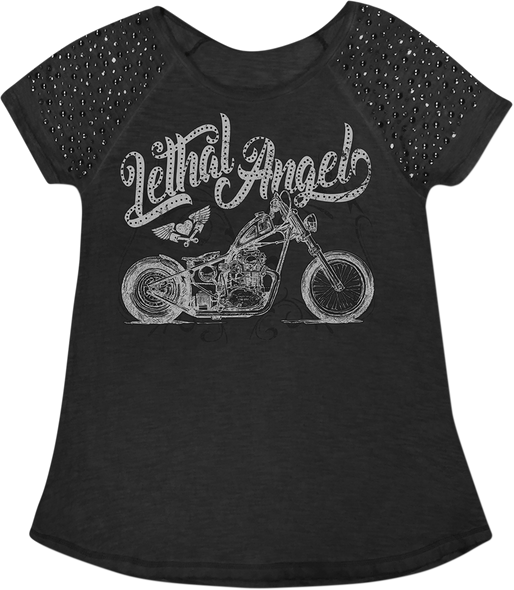 LETHAL THREAT Women's Lethal Angel Bike T-Shirt - Black - Medium LA20674M