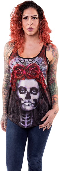 LETHAL THREAT Women's Dark Widow Razor Back Tank Top - Black - 2XL LA20508-2X