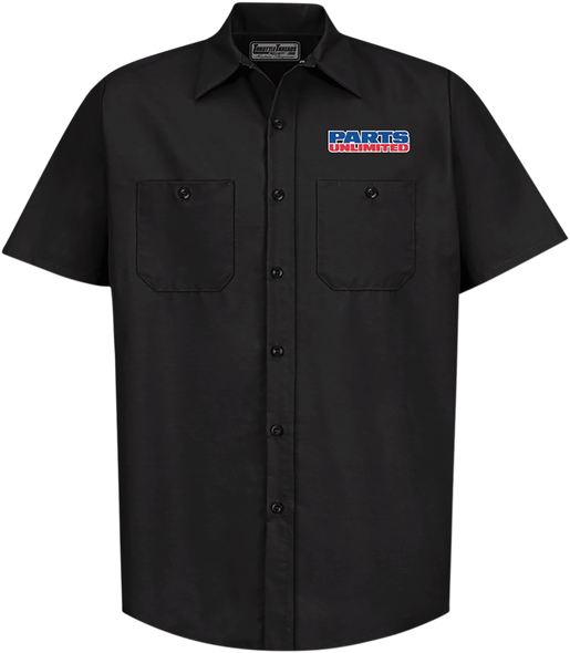 THROTTLE THREADS Parts Unlimited Shop Shirt - Black - 4XL PSU37ST24BK4X