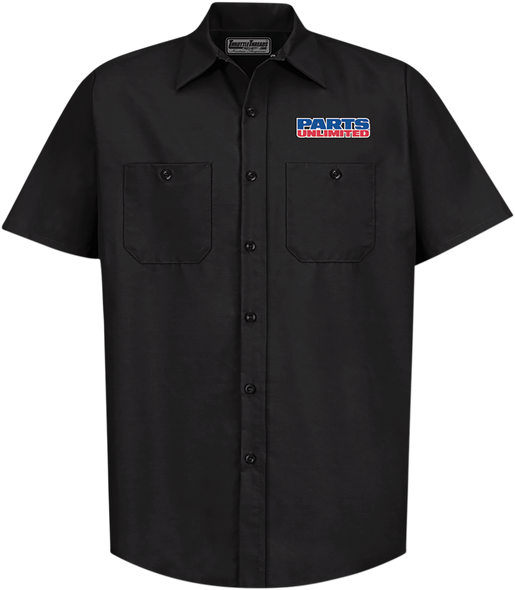 THROTTLE THREADS Parts Unlimited Shop Shirt - Black - 4XL PSU37ST24BK4X