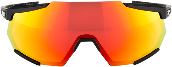 100% Racetrap Sunglasses - Soft Tact Black - Red Mirror Lens 61037-100-43