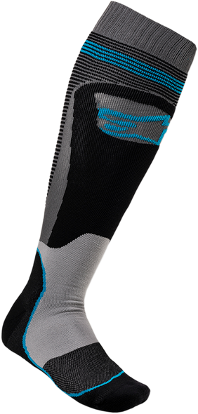 ALPINESTARS MX Plus 1 Socks - Black/Cyan - Large 4701820-1079L2X