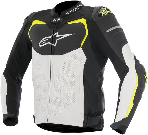 ALPINESTARS GP Pro Airflow Leather Jacket - Black/White/Yellow - US 40 / EU 50 3105116-125-50