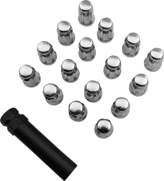 MOOSE UTILITY Lug Nut - Splined - 12 mm x 1.50 - Chrome - 16 Pack SPMO3807L4