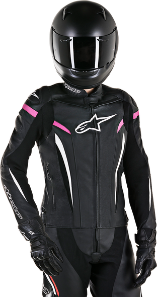 ALPINESTARS Stella GP Plus R v2 Leather Jacket - Black/White/Pink - US 8 / EU 44 3110517-1039-44