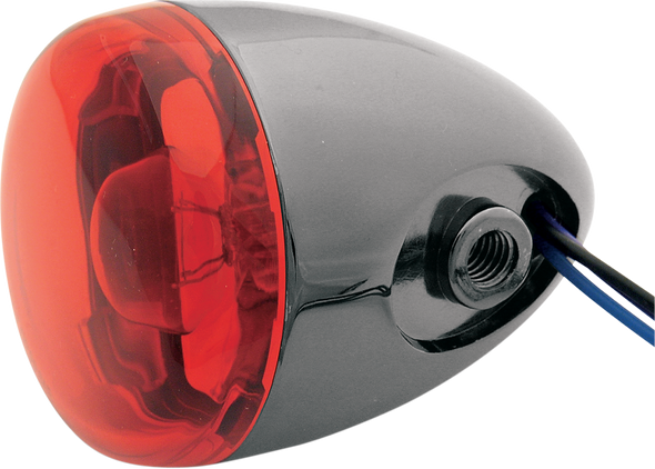 CHRIS PRODUCTS Turn Signal - Black Nickel/Red 8887R-BN