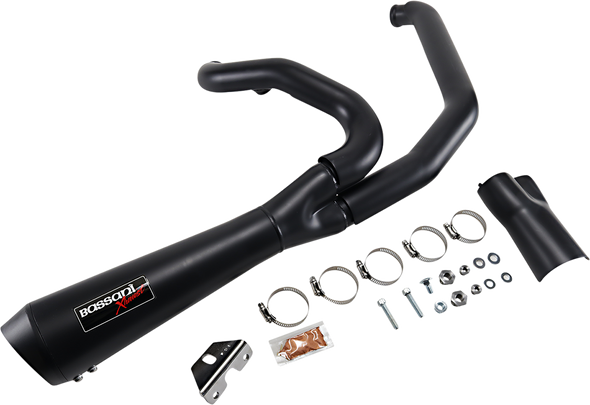 BASSANI XHAUST Short 2:1 Exhaust for FL - Black 1F42RB