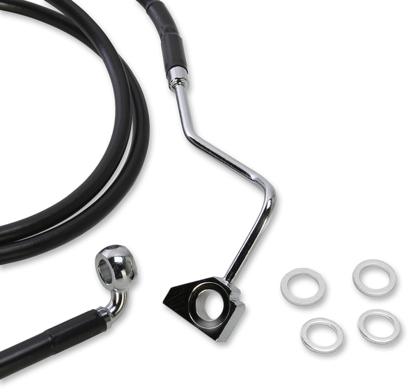 DRAG SPECIALTIES Brake Line - Front - Black - +6" 615220-6BLK