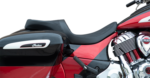 DRAG SPECIALTIES Low Touring Seat - Double Diamond - Black - Vinyl 0810-2258