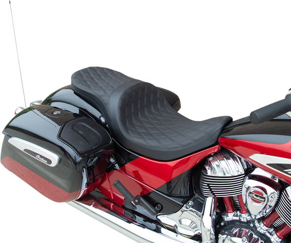 DRAG SPECIALTIES Low Touring Seat - Double Diamond - Black - Solar Reflective 0810-2259