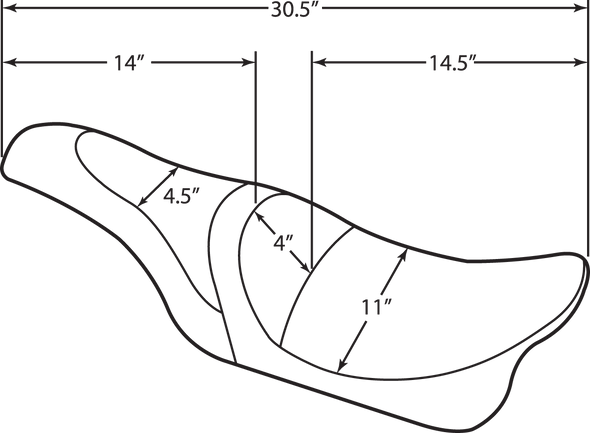 DRAG SPECIALTIES Caballero Diamond Seat - FL 0801-1003