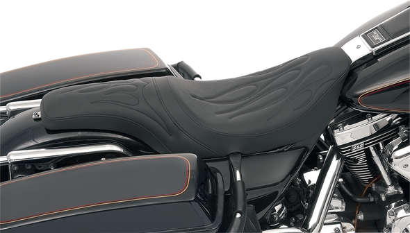 DRAG SPECIALTIES Predator Seat - Flame Stitched - FLT/HR 0801-0213