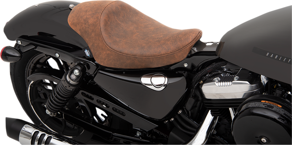 DRAG SPECIALTIES 3/4 Solo Seat - Brown - Leather 0804-0747