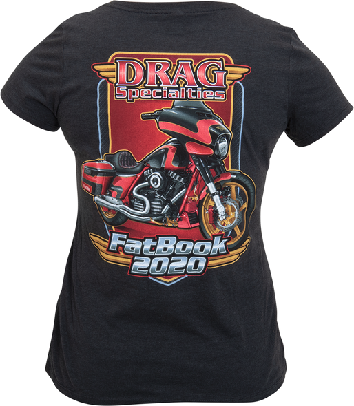 DRAG SPECIALTIES Women's Drag Specialties FatBook T-Shirt - Black Frost - Large 3031-3858