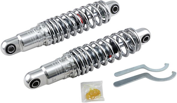 DRAG SHOCKS Premium Ride-Height Adjustable Shocks - Chrome - Heavy Duty - 12" C16-0162H