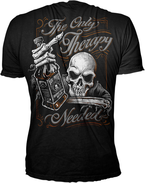 LETHAL THREAT Only Therapy Skull T-Shirt - Black - 3XL LT20730XXXL