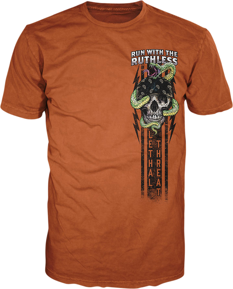 LETHAL THREAT Run with the Ruthless T-Shirt - Orange - Large LT20897L