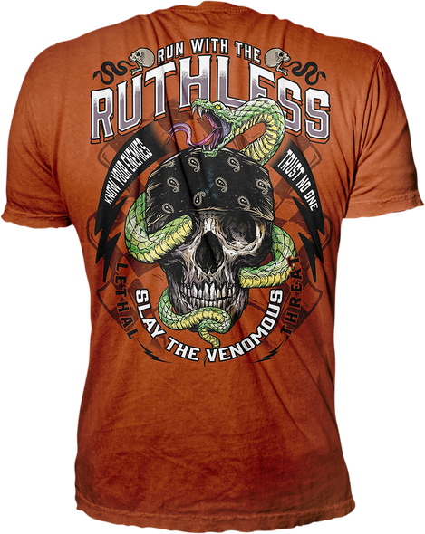 LETHAL THREAT Run with the Ruthless T-Shirt - Orange - Large LT20897L