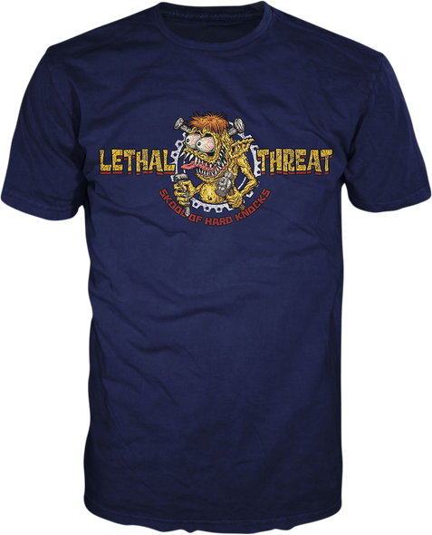 LETHAL THREAT Skool of Hard Knocks T-Shirt - Blue - 5XL LT20896-5XL