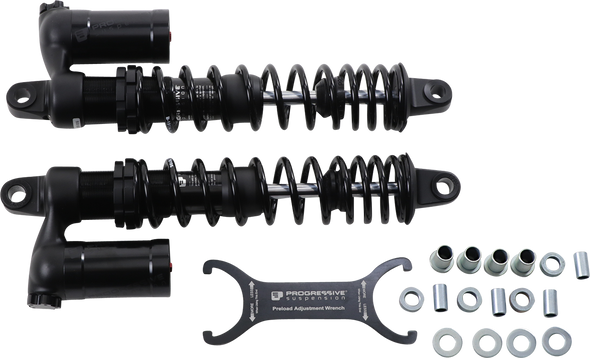 PROGRESSIVE SUSPENSION 970 Series Piggyback Shocks - Gloss Black/Matte Black - 15.00" 970-1016B