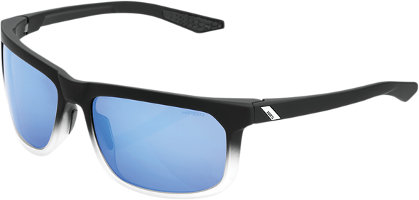 100% Hakan Sunglasses - Black - Blue Mirror 61036-407-01