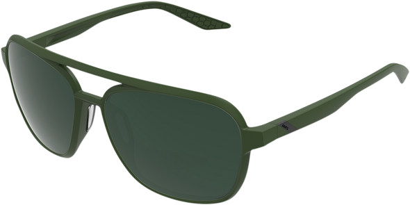 100% Kasia Aviator Sunglasses - Round - Green - Gray Green 61042-190-74