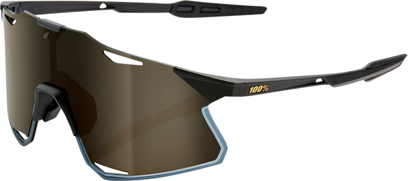 100% Hypercraft Sunglasses - Matte Black - Gold Mirror Lens 61039-019-69