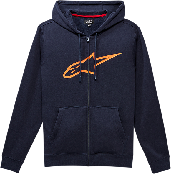 ALPINESTARS Ageless II Zip Hoodie - Navy/Orange - Large 1038530527032L