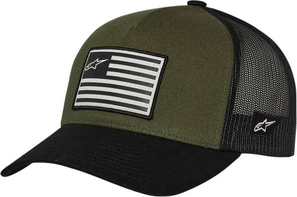 ALPINESTARS Flag Hat - Snapback - Military Green/Black - One Size 1211810136910OS