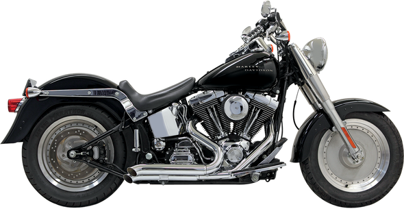 BASSANI XHAUST Pro Street Exhaust - Chrome - Turn Out - '86-'17 Softail 1S24D