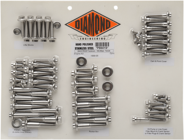 DIAMOND ENGINEERING Motor Bolt Kit - '99-'05 FXD PB601S