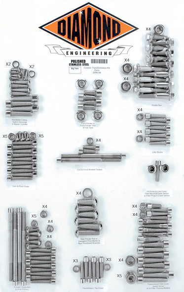 DIAMOND ENGINEERING Transformation Bolt Kit - '06+ Dyna DE6029HP