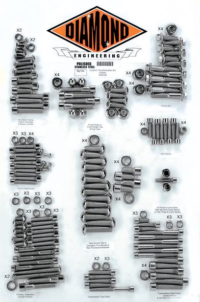 DIAMOND ENGINEERING Transformation Bolt Kit - '00-'06 Softail DE6009HP