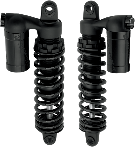 PROGRESSIVE SUSPENSION 970 Series Piggyback Shocks - Gloss Black/Matte Black - 12.50" 970-1001B