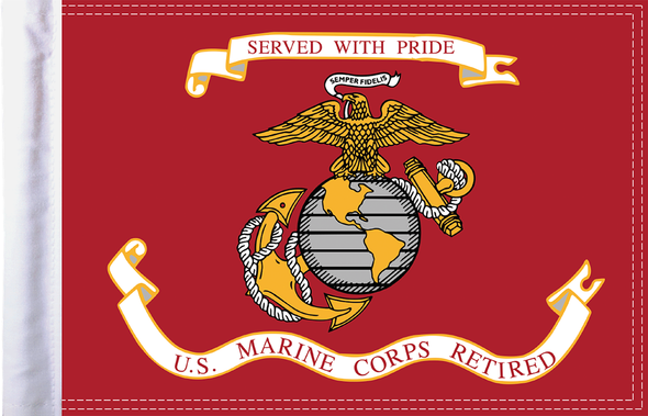 PRO PAD Retired Marine Corps Flag - 10" x 15" FLG-RETMC15