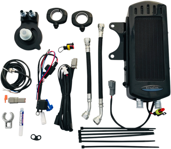 ULTRACOOL Side Mount Oil Cooler Kit - Gloss Black - Sportster SMSP-1G