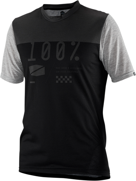100% Airmatic Jersey - Short-Sleeve - Black/Charcoal - Large 41312-057-12