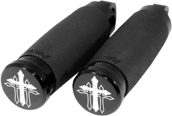 CARL BROUHARD DESIGNS Cross Footpegs - Black CR-FP-B