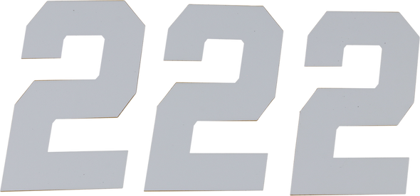 D'COR VISUALS Race Number Plate - #2 - White - 6" 45-36-2