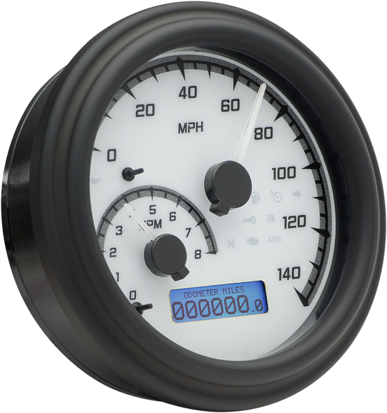 DAKOTA DIGITAL MXV Series Fatbob Analog/Digital Gauge System - White/Gray/Black MVX-2004-WG-K