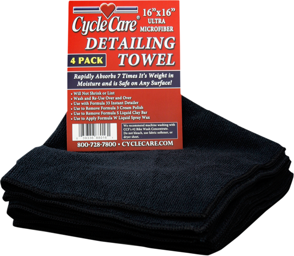 CYCLE CARE FORMULAS Micro Fiber Towel  - 4 Pack 88016