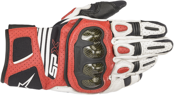 ALPINESTARS SPX AC V2 Gloves - White/Black/Red - 2XL 3567319-2030XXL