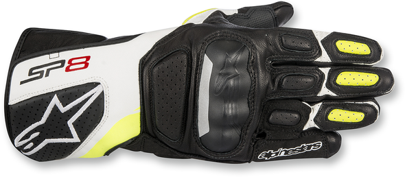 ALPINESTARS SP-8 V2 Gloves - Black/White/Yellow - 3XL 3558317-125-3X
