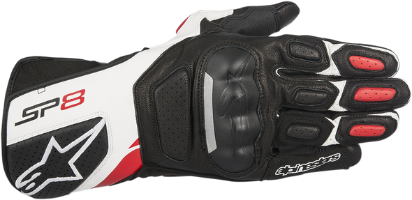 ALPINESTARS SP-8 V2 Gloves - Black/White/Red - XL 3558317-123-XL