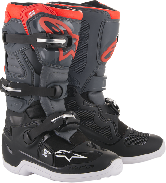 ALPINESTARS Tech 7S Boots - Dark Gray/Light Gray/Red Fluorescent - US 4 201501711334